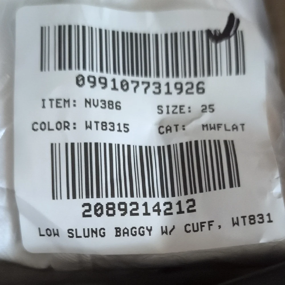 NWT Madewell Low-Slung Baggy Jeans Pure White Rigid Denim With Cuff Size 25 - Picture 13 of 13